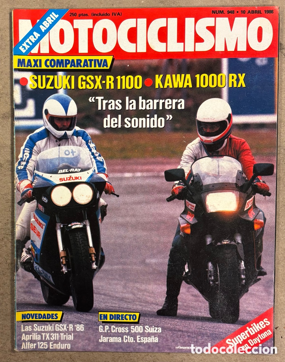 Coches y Motocicletas: MOTOCICLISMO N&deg; 928 (1986). SUZUKI GSX-R 1100 Vs KAWASAKI 1000 RX, SUZUKI GSX-R &lsquo;96, APRILIA TX 311