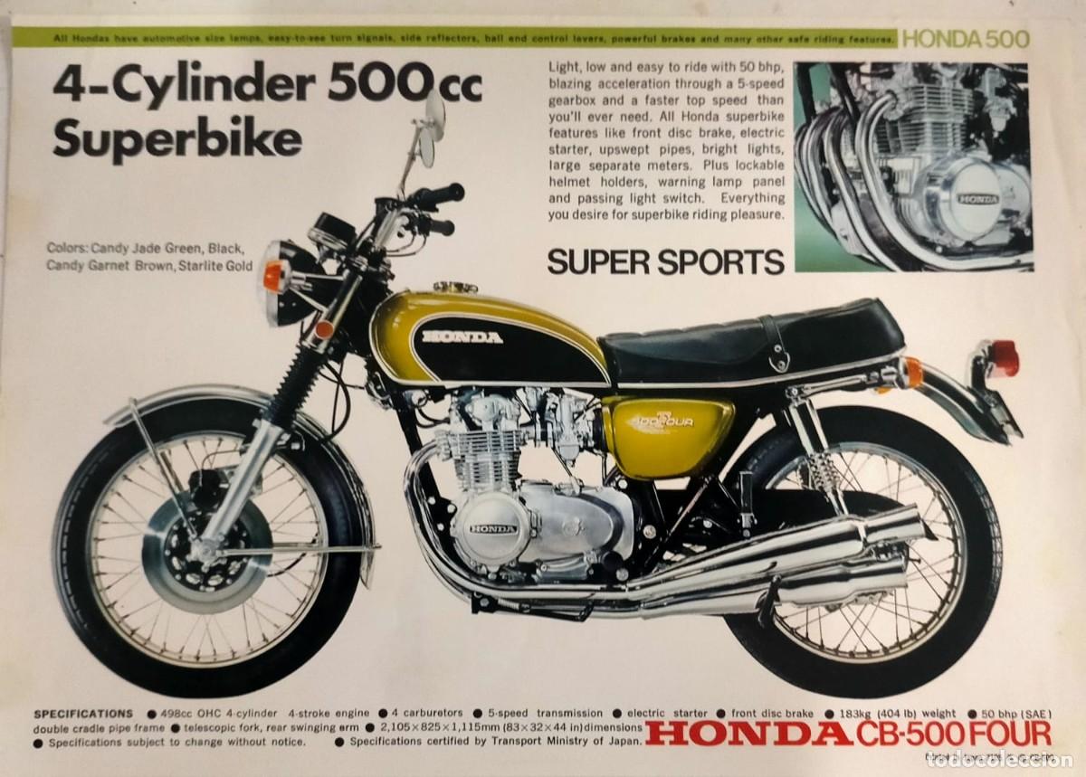 Voitures et Motocyclettes: CATALOGO COMERCIAL VINTAGE MOTOCICLETA HONDA CB500 FOUR