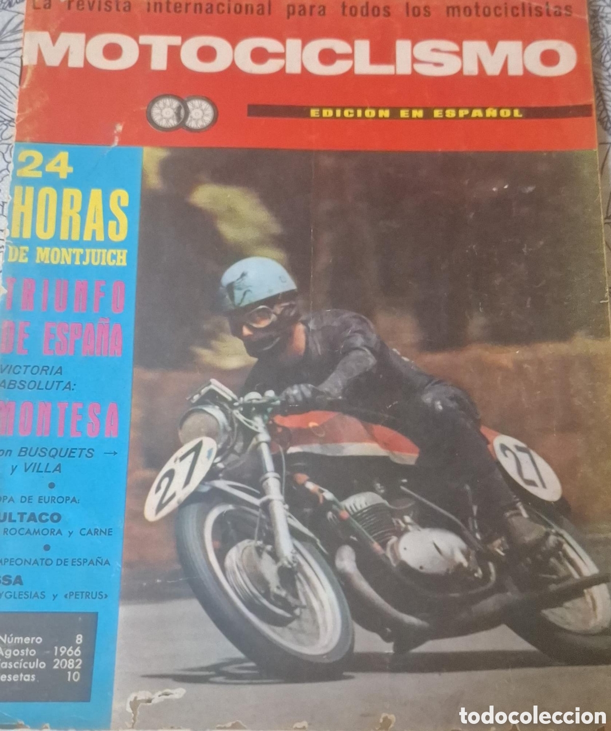Coches y Motocicletas: Revista Motociclismo 24 horas de montjuich 1966 n&uacute;mero 8