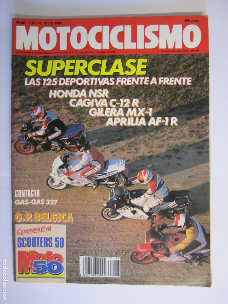 Coches y Motocicletas: revista motociclismo num 1115 a&ntilde;o 1989 honda nsr cagiva c-12 r gilera mx-1