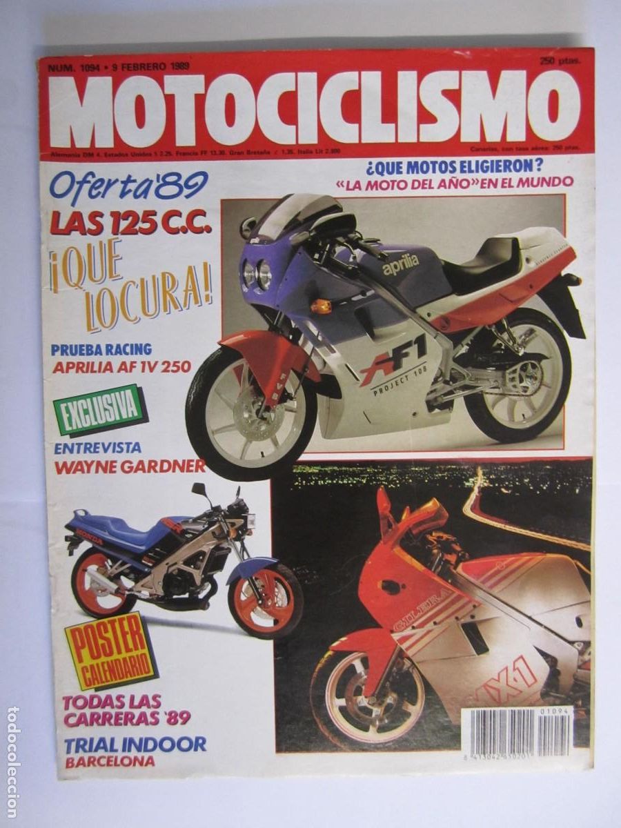 Coches y Motocicletas: revista motociclismo num 1094 a&ntilde;o 1989 aprilia af 1v 250