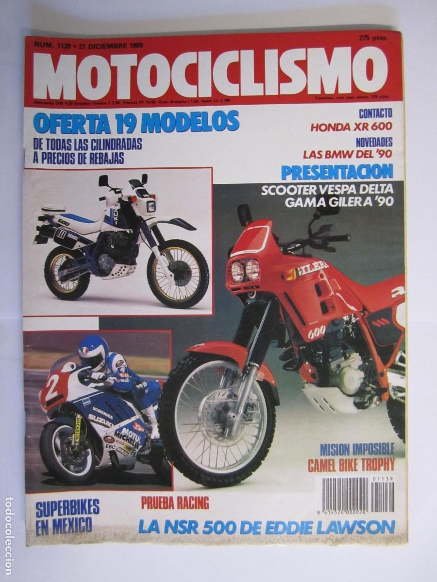 Coches y Motocicletas: revista motociclismo num 1139 a&ntilde;o 1989 honda xr 600 bmw