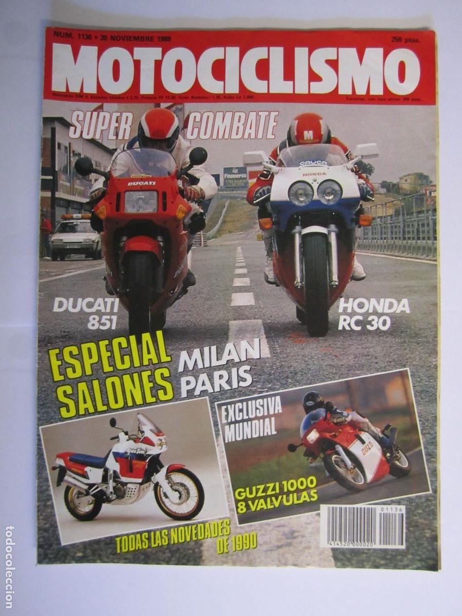 Coches y Motocicletas: revista motociclismo num 1136 a&ntilde;o 1989 ducati 851 honda rc 30