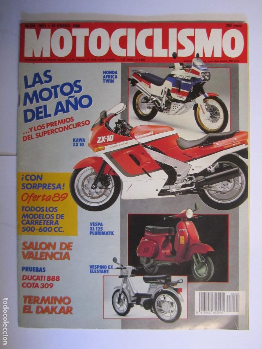 Coches y Motocicletas: revista motociclismo num 1091 a&ntilde;o 1989 vespa xl 125 vespino ex ducati 888