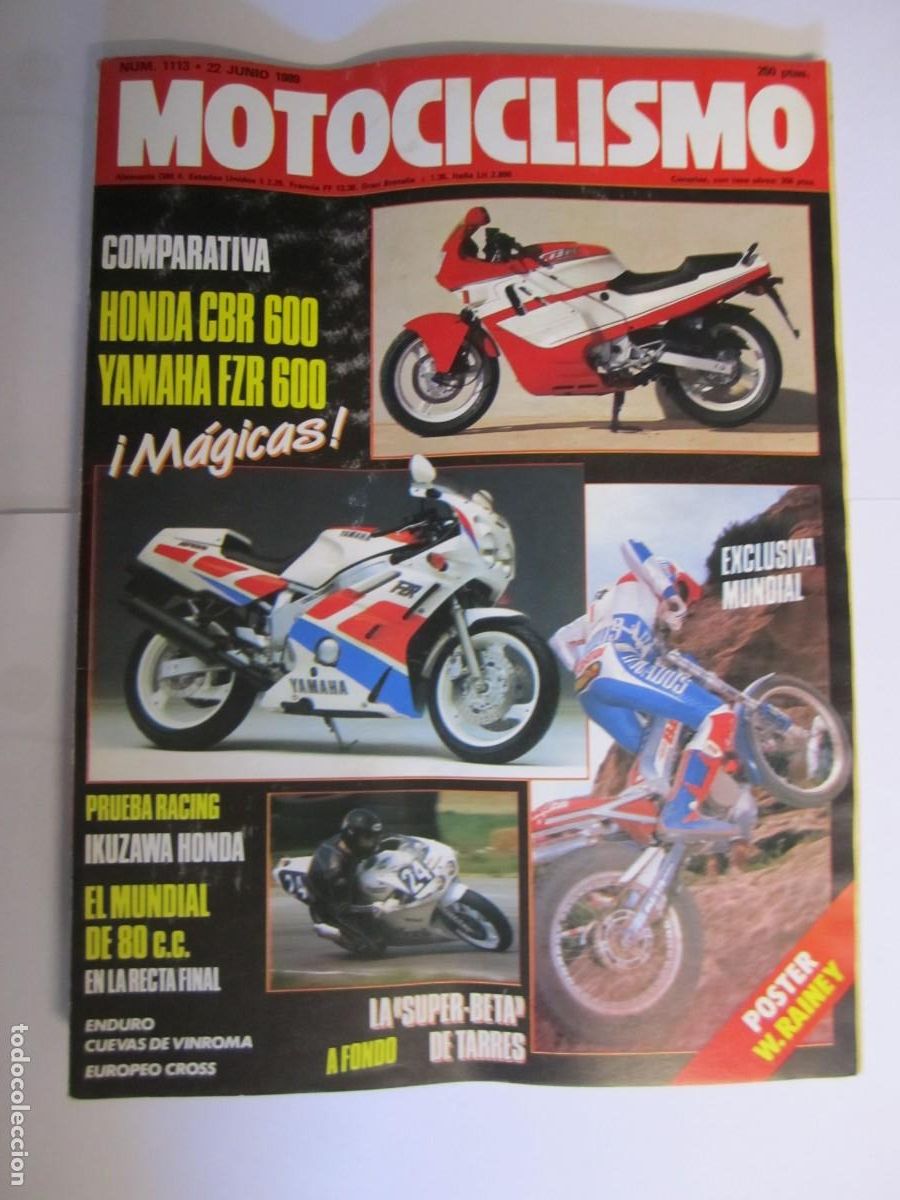 Coches y Motocicletas: revista motociclismo num 1113 a&ntilde;o 1989 honda cbr 600 yamaha fzr 600