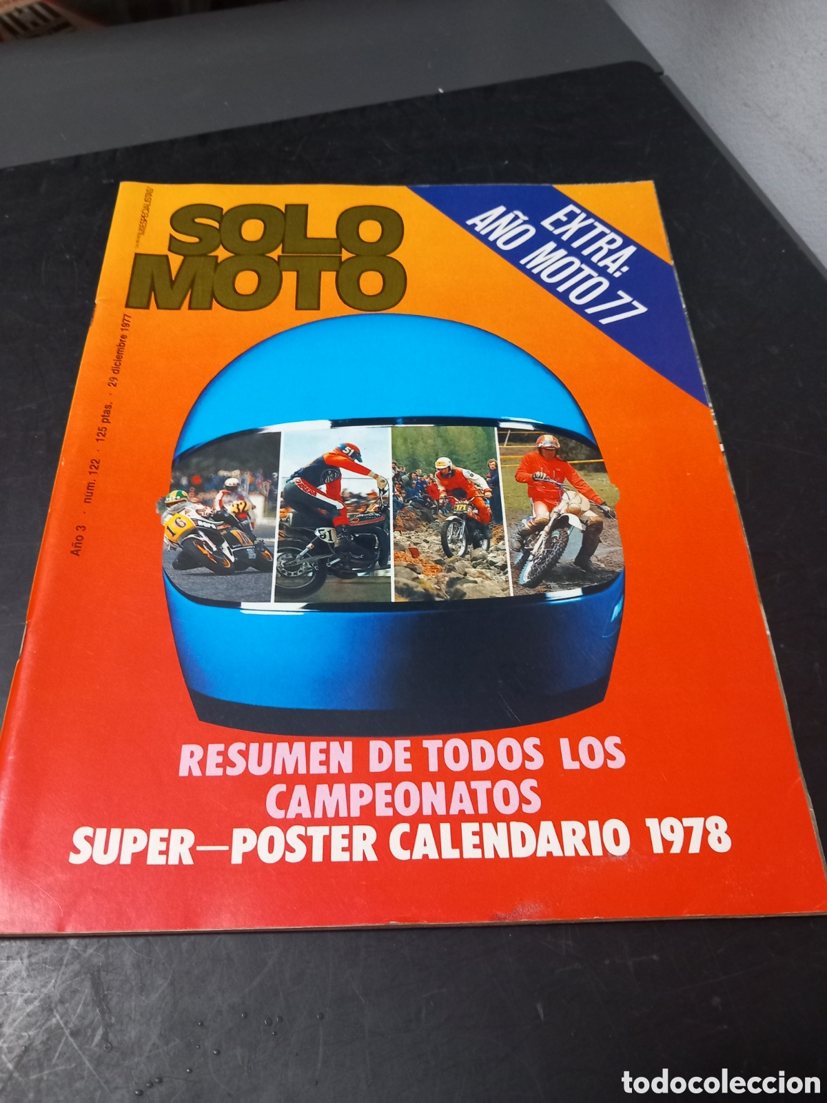 Coches y Motocicletas: REVISTA SOLO MOTO EXTRA A&Ntilde;O 1977 SUPER POSTER Y RESUMEN CAMPEONATOS ORIGINAL Y COMPLETA