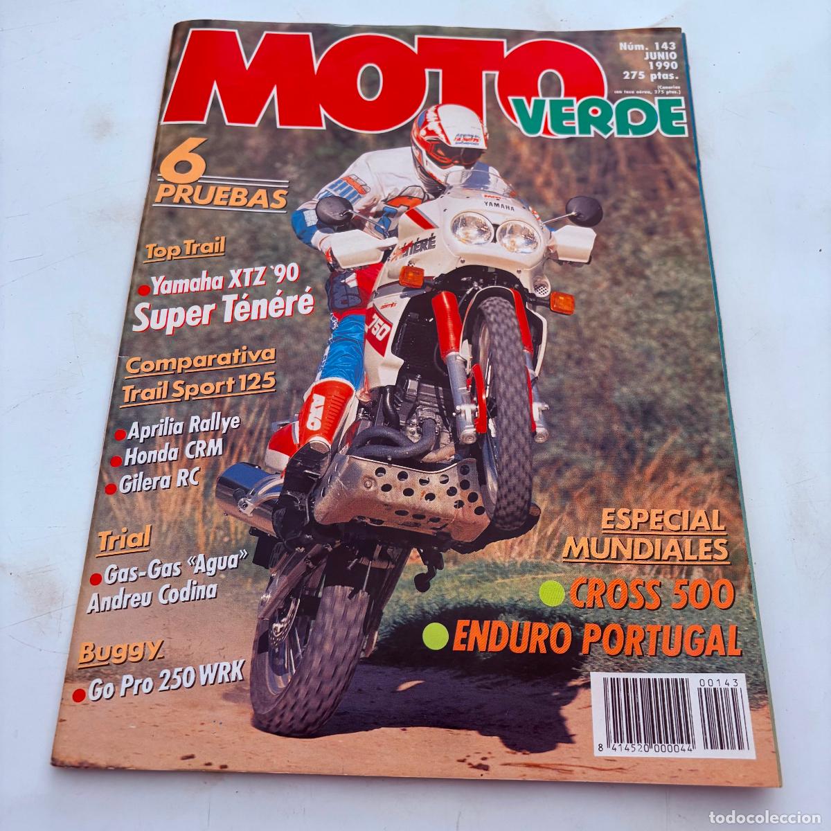 Coches y Motocicletas: revista moto verde n&ordm; 143 yamaha xtz super tenere aprilia rallye gilera rc honda crm