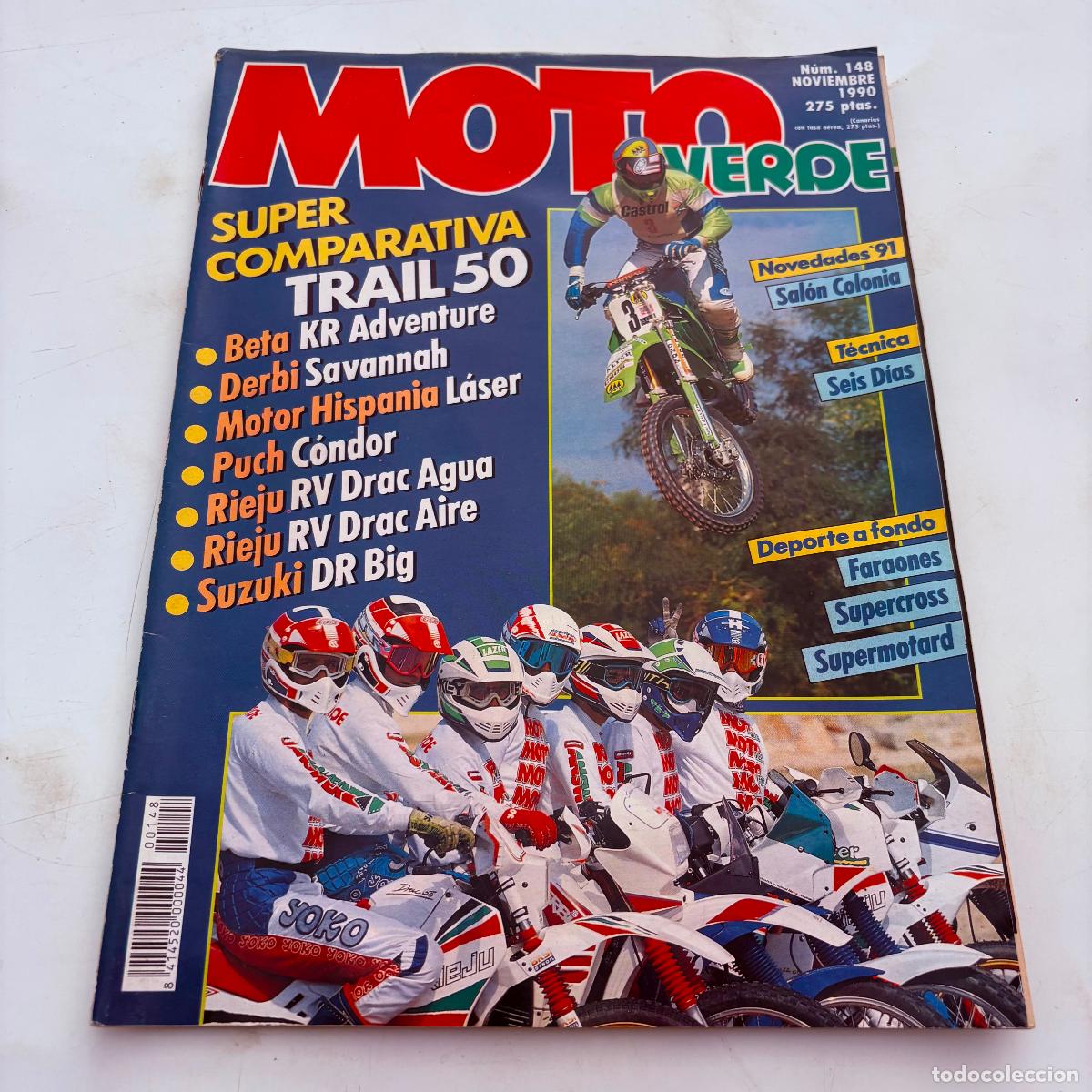 Coches y Motocicletas: revista moto verde n&ordm; 148 beta kr adventure derbi savannah puch condor rieju rv drac agua aire