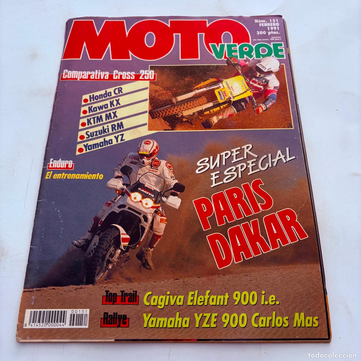 Coches y Motocicletas: revista moto verde n&ordm; 151 honda cr ktm mx suzuki rm yamaha yz cagiva elefant 900