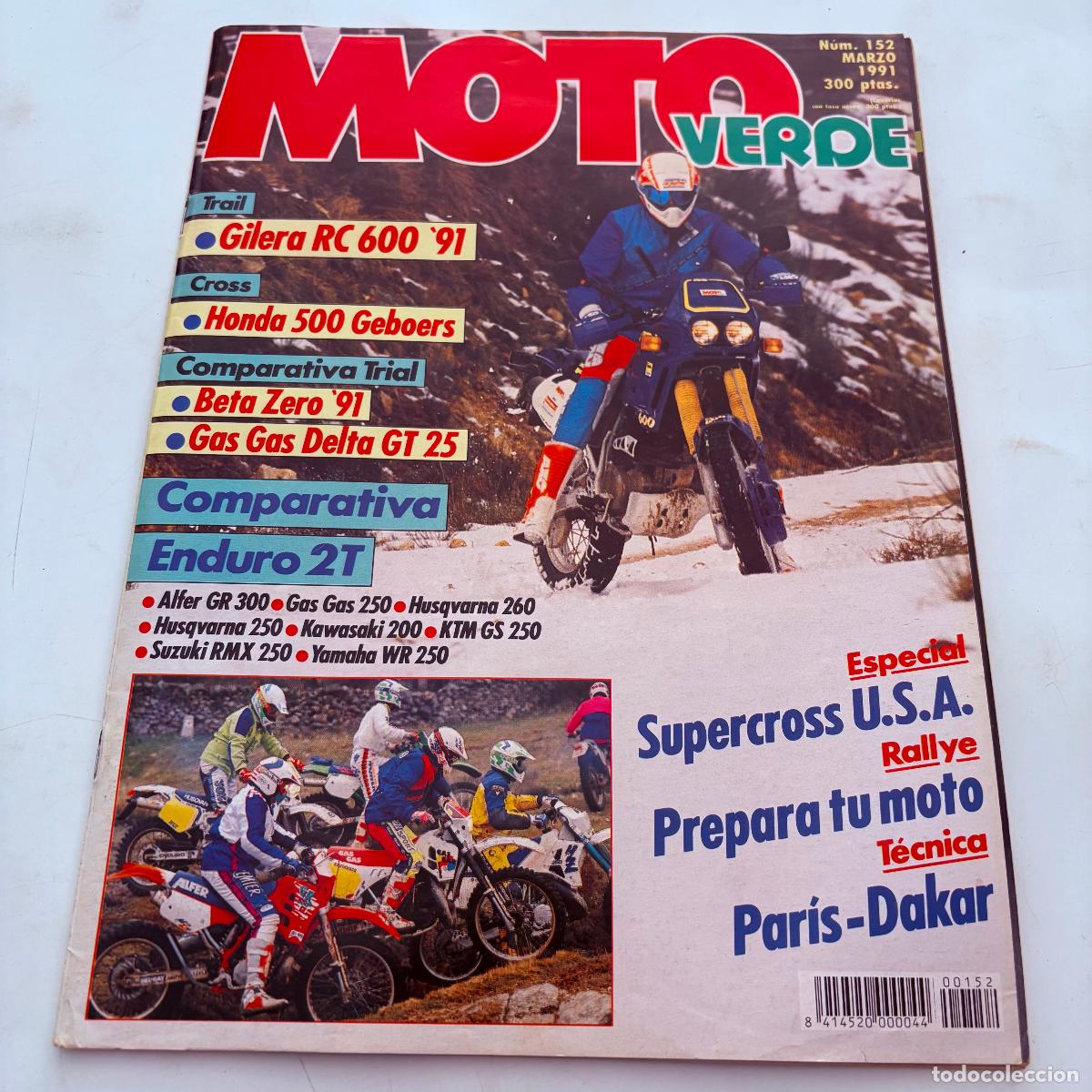 Coches y Motocicletas: revista moto verde n&ordm; 152 gilera rc 600 honda 500 geboers beta zero gas gas delta gt