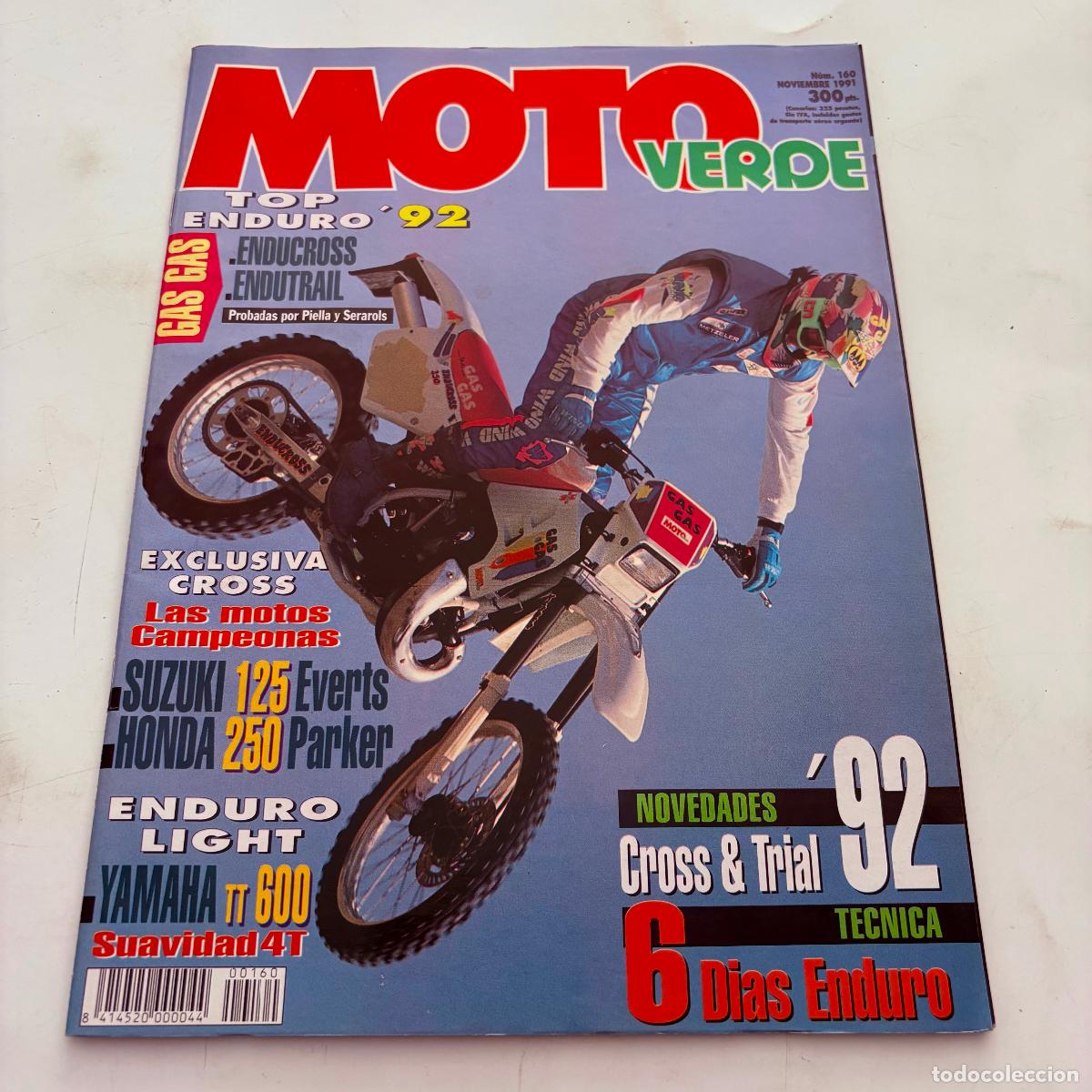 Coches y Motocicletas: revista moto verde n&ordm; 160 yamaha tt 600 honda cr 250 trampas parker suzuki rm 125 n gilera rt 50