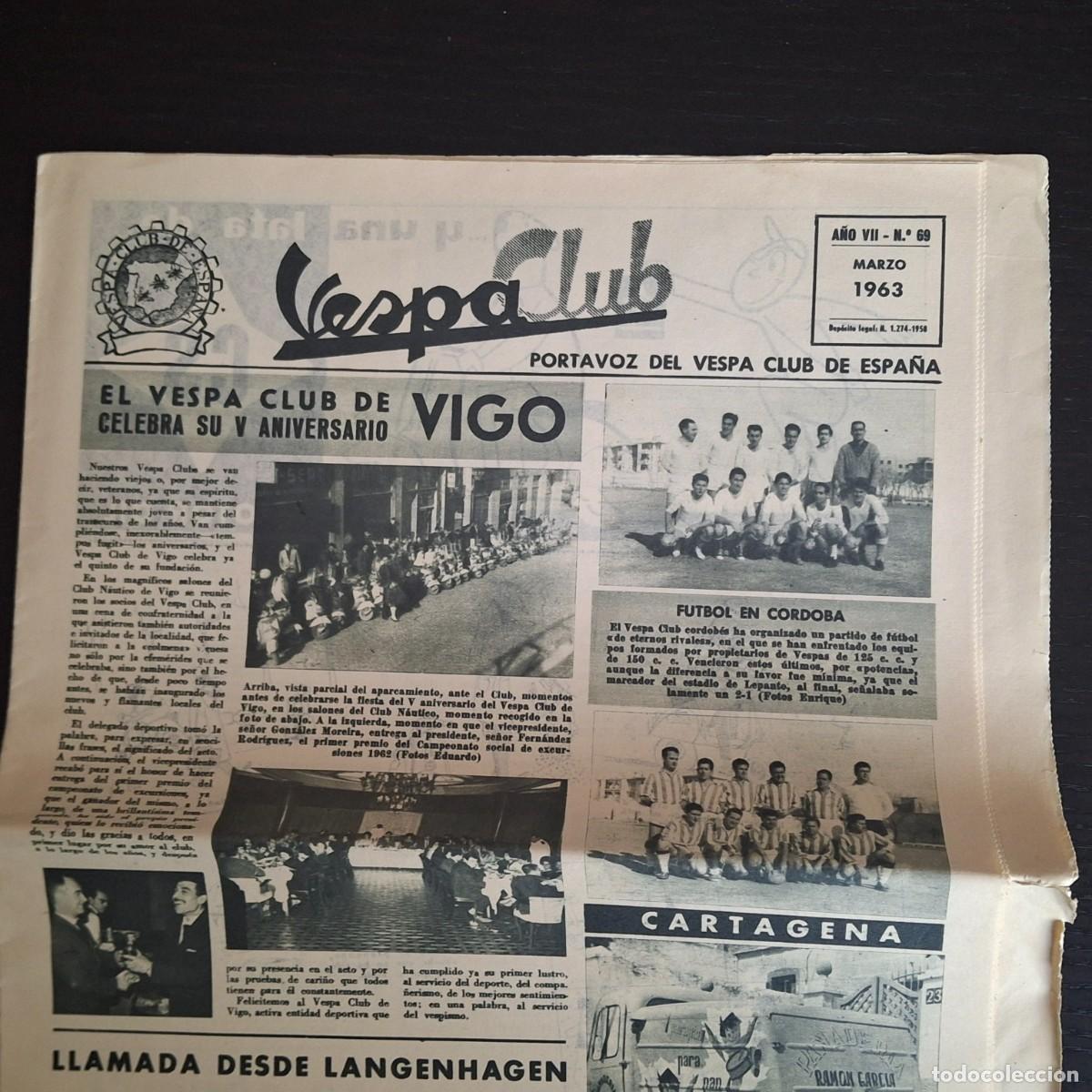 Coches y Motocicletas: VESPA CLUB DE ESPA&Ntilde;A N&ordm; 69 - MARZO 1963 - PERIODICO BOLETIN REVISTA - MOTO VESPA