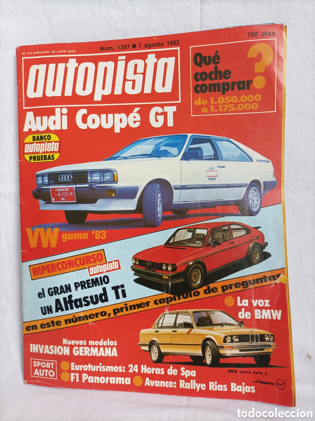 Coches y Motocicletas: AUTOPISTA. Agosto 1982. Audi, BMW, Rallye R&iacute;as Bajas.
