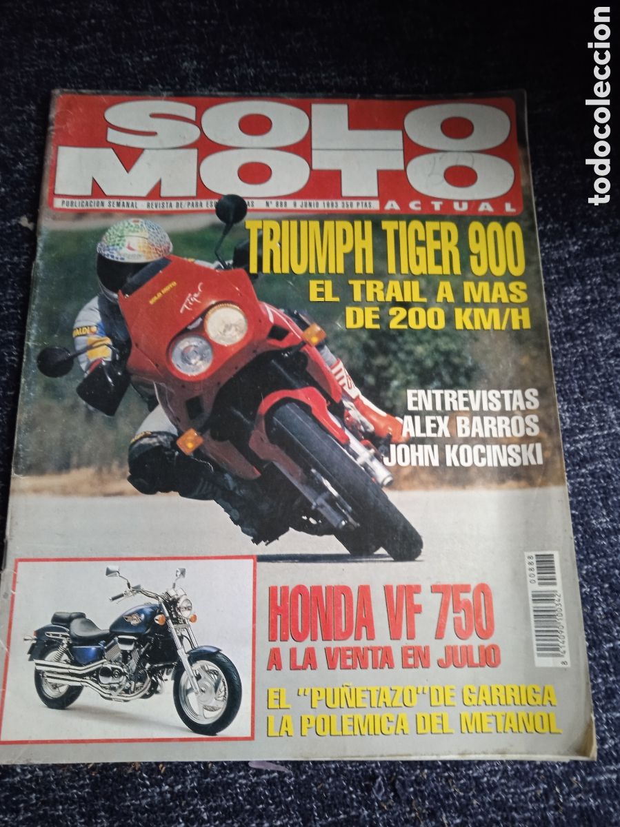 Coches y Motocicletas: SOLO MOTO ACTUAL N&ordm; 888 A&Ntilde;O 1993 - TRIUMPH TIGER 900 - HONDA VF 750