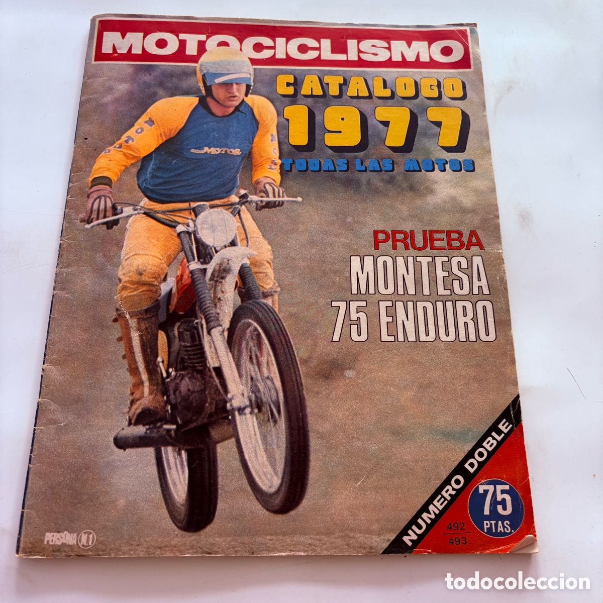 Coches y Motocicletas: revista motociclismo n&ordm; 492-493 montesa 75 enduro catalogo de 1977 y poster