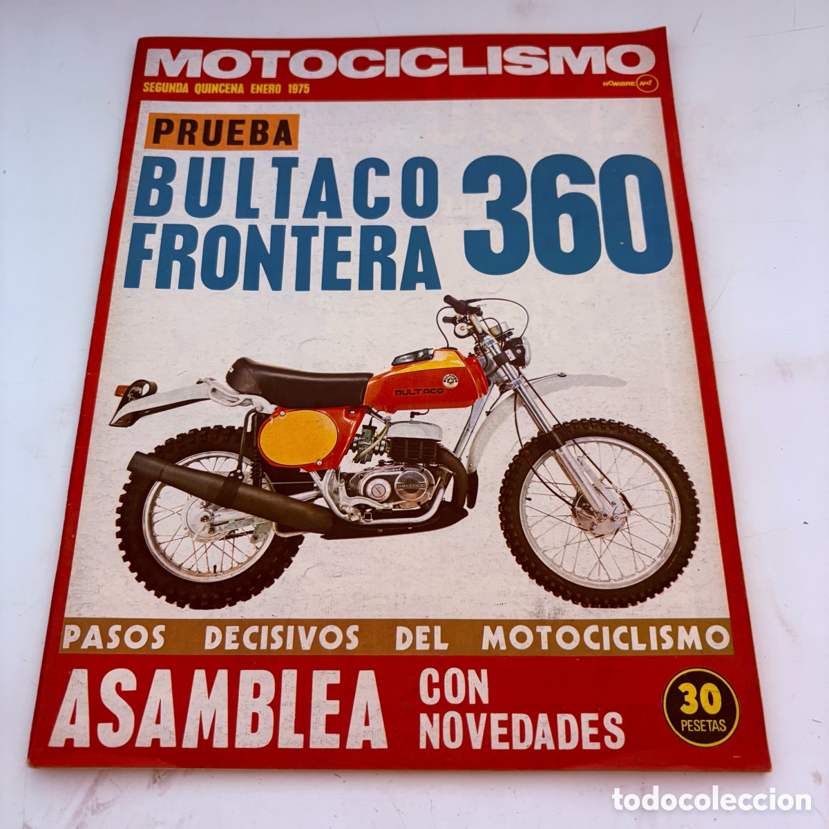 Coches y Motocicletas: revista motociclismo segunda quincena enero 1975 prueba bultaco frontera 360 con poster