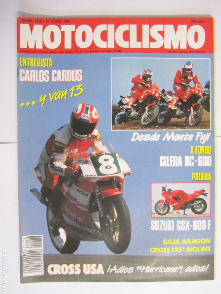 Coches y Motocicletas: revista motociclismo num 1118 a&ntilde;o 1989 carlos cardus gilera rc-600