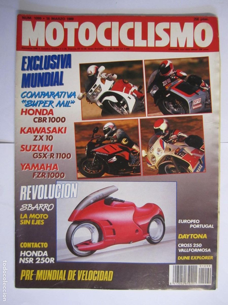 Coches y Motocicletas: revista motociclismo num 1099 a&ntilde;o 1989 suzuki gsx-r 1000 honda nsr 250r