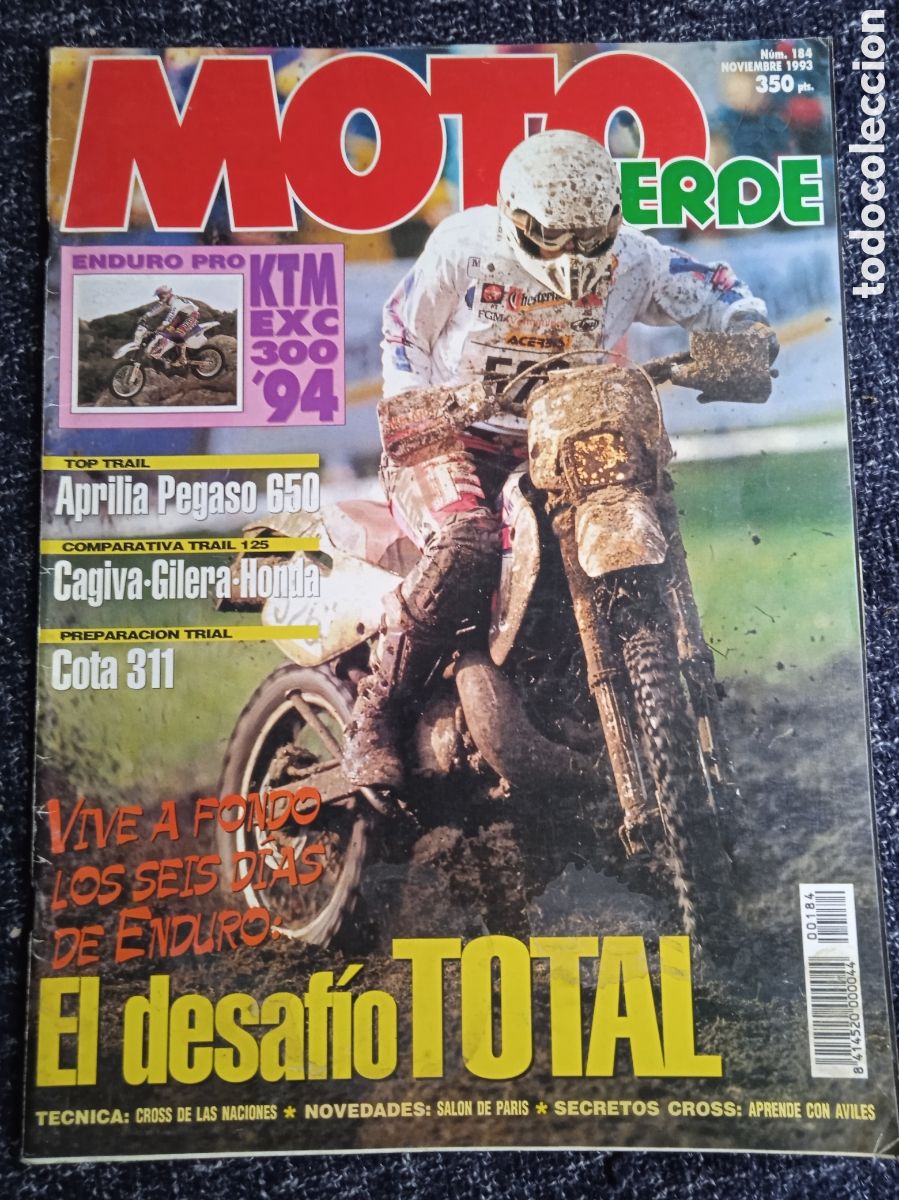 Coches y Motocicletas: MOTO VERDE N&ordm; 184 NOVIEMBRE 1993 KTM EXC 300, APRILIA PEGASO 650, CAGIVA GILERA HONDA (TRAIL 125),