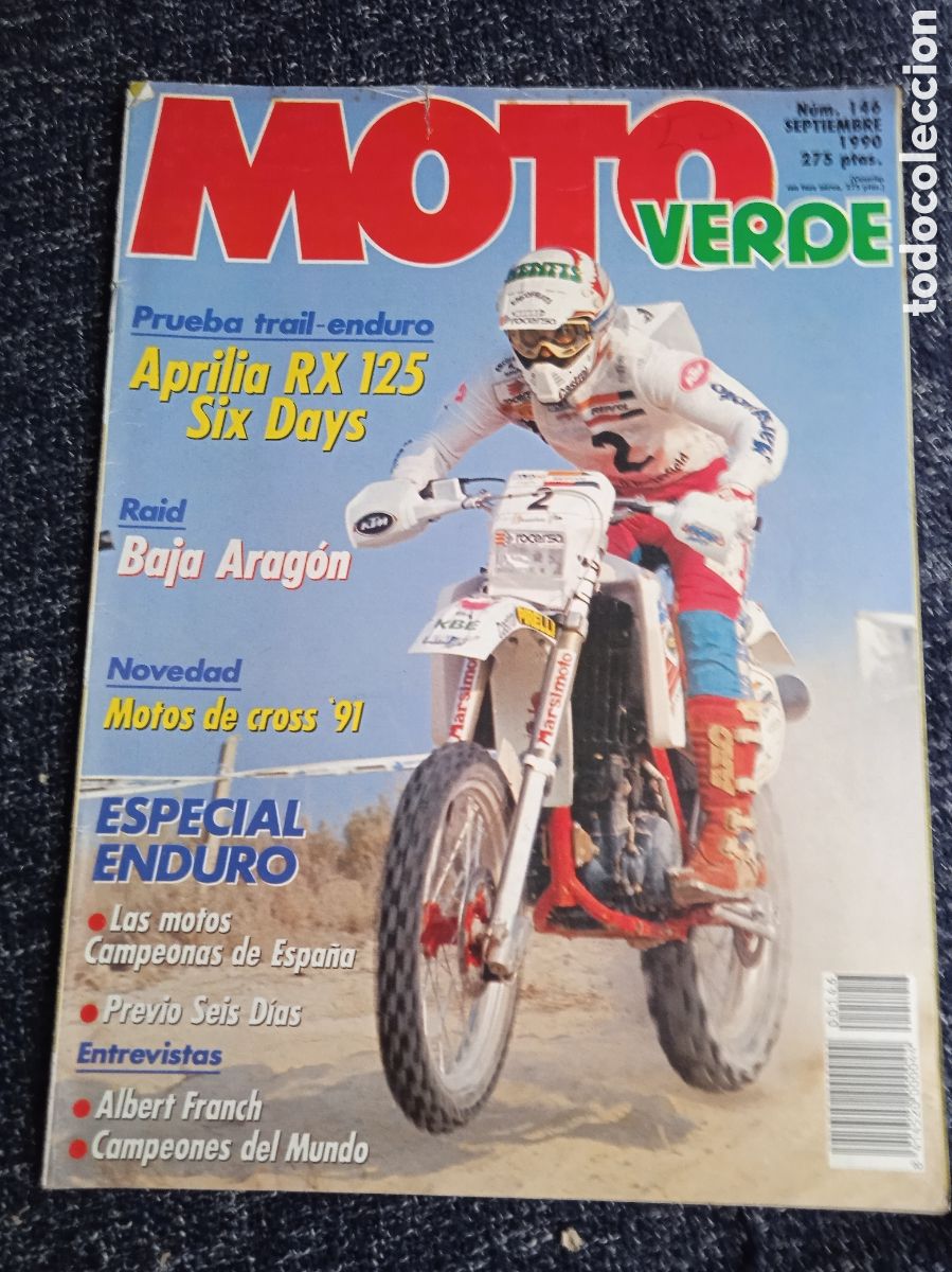 Coches y Motocicletas: MOTO VERDE N&ordm; 146 SEPTIEMBRE 1990 APRILIA RX SIX DAYS, RIEJU MR 80, YAMAHA YZ 125, KTM 250,