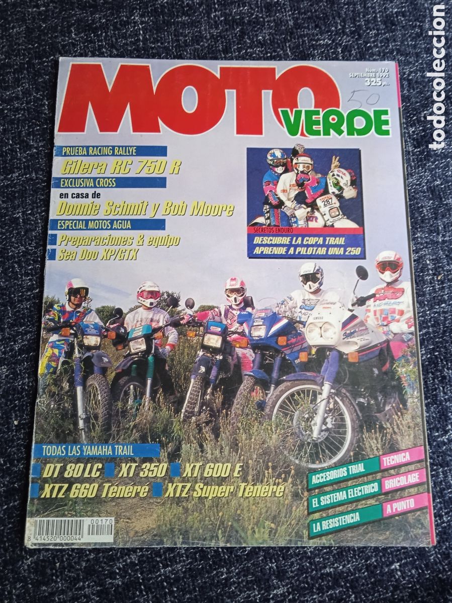 Coches y Motocicletas: MOTO VERDE N&ordm; 170 SEPTIEMBRE 1992 -GILERA RC 750 R, YAMAHA TRAIL: DT 80 LC, XT 350, XT 600 E,