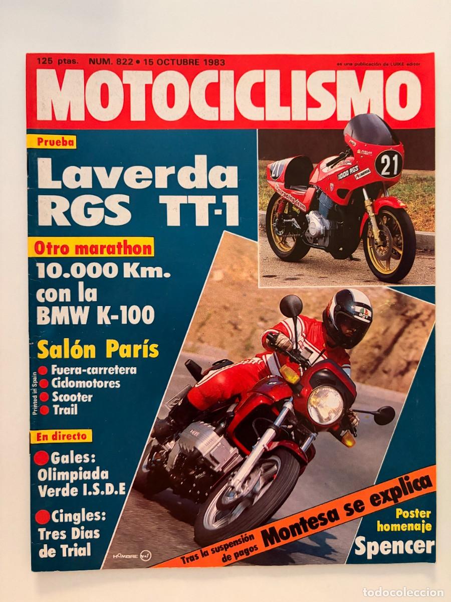 Coches y Motocicletas: MOTOCICLISMO. N&deg; 822. OCTUBRE 1983. LAVERDA RGS TT-1 - PRUEBA. 10.000 KM. CON LA BMW K-100. LEER
