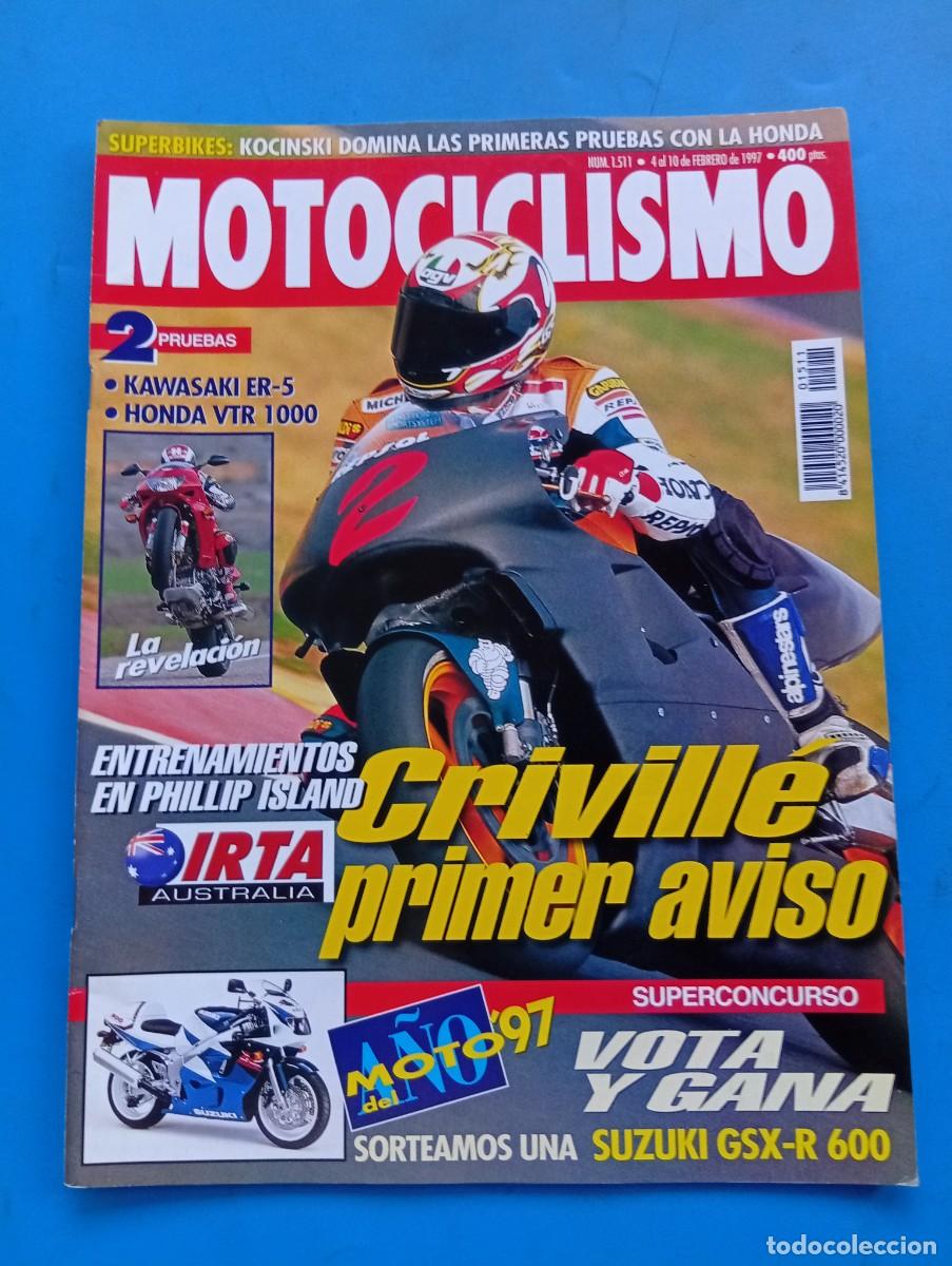 Automobili e Motociclette: MOTOCICLISMO. N&ordm; 1511. FEBRERO 1997. HONDA VTR 1000. KAWASAKI ER 5. TEAM AIRTEL ASPAR.. LEER.