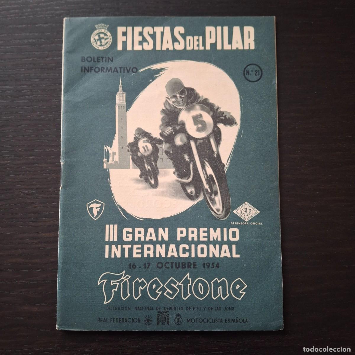 Coches y Motocicletas: MOTO CLUB DE ARAGON BOLETIN INFORMATIVO N&ordm; 21 - III GRAN PREMIO INTERNACIONAL FIESTAS DEL PILAR 1954