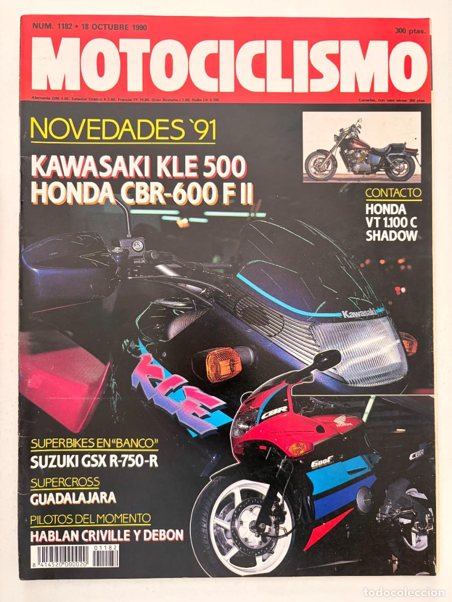 Coches y Motocicletas: MOTOCICLISMO. N&ordm; 1182. OCTUBRE 1990. PRUEBAS: KAWASAKI KLE 500/ HONDA VT 1100 SHADOW/ SUZUKI. LEER