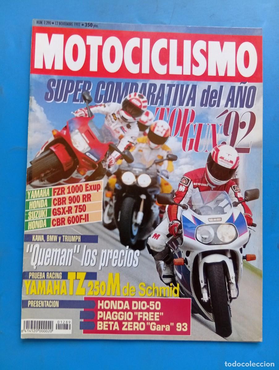 Coches y Motocicletas: MOTOCICLISMO PLUS. N&ordm; 1290. A&Ntilde;O 1992. YAMAHA FZR 1000 EXUP. HONDA CBR 900 RR. SUZUKI GSX-R .. LEER