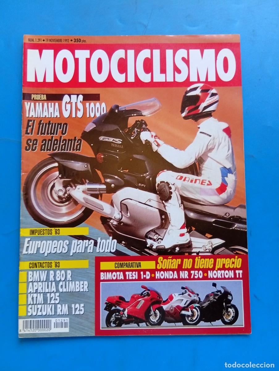 Coches y Motocicletas: MOTOCICLISMO. N&ordm; 1291. A&Ntilde;O 1992. YAMAHA GTS 1000. APRILIA CLIMBER. BMW R80 R. BIMOTA TESI 1-D.. LEER