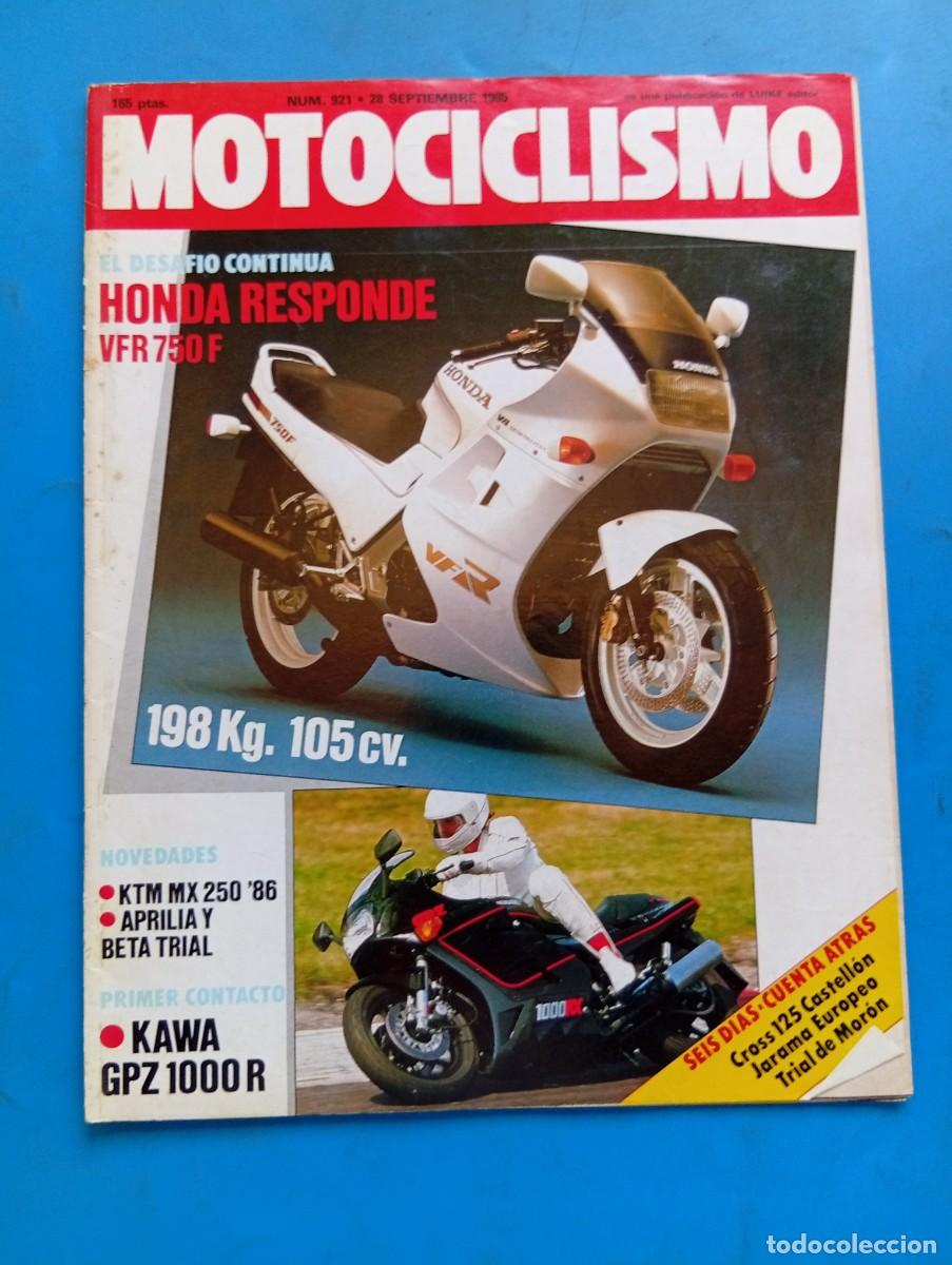 Coches y Motocicletas: MOTOCICLISMO. N&ordm; 921. A&Ntilde;O 1985. KAWASAKI GPZ 1100 R. HONDA VF 750 R. APRILIA Y BETA TRIAL... LEER