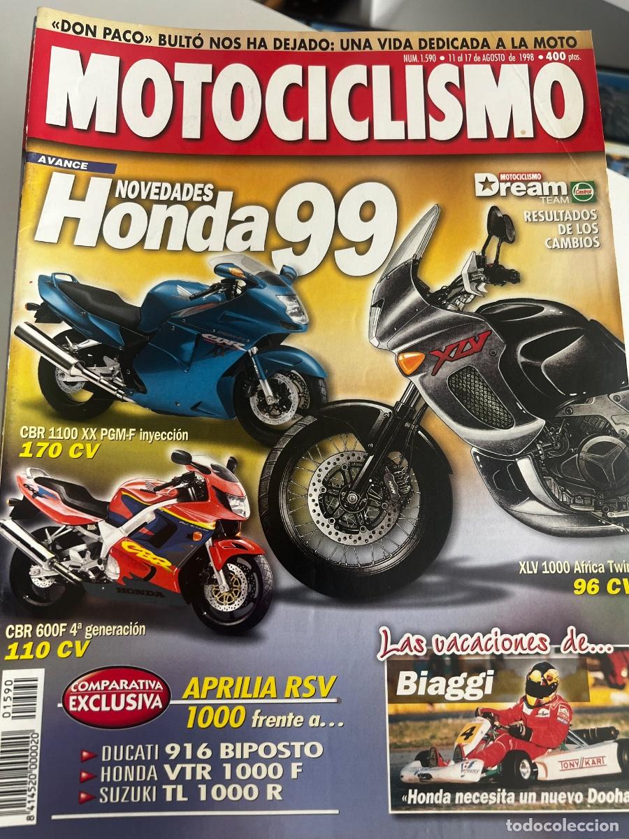 Coches y Motocicletas: MOTOCICLISMO. N&ordm; 1590. AGOSTO 1998. HONDA99. APRILIA RSV 1000 FRENTE A DUCATI 916 BIPOSTO. LEER