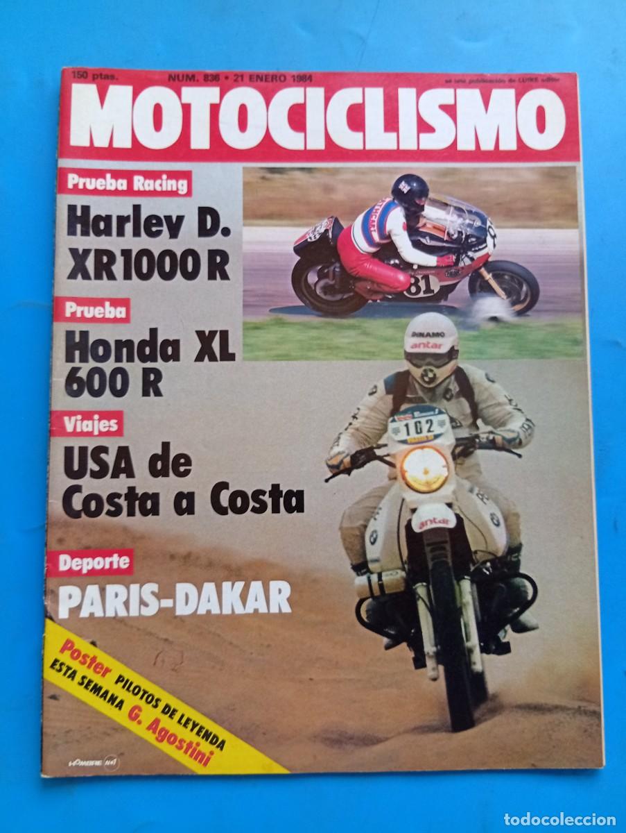 Coches y Motocicletas: MOTOCICLISMO. N&ordm; 836. A&Ntilde;O 1984. HARLEY D. XR 1000R. HONDA XL 600R. PAR&Iacute;S-DAKAR. USA DE COSTA.. LEER