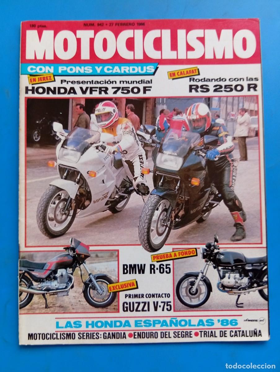 Coches y Motocicletas: MOTOCICLISMO. N&ordm; 942. A&Ntilde;O 1986. HONDA VFR750F. GUZZI V-75. BMW R-65. PRUEBA A FONDO... LEER.