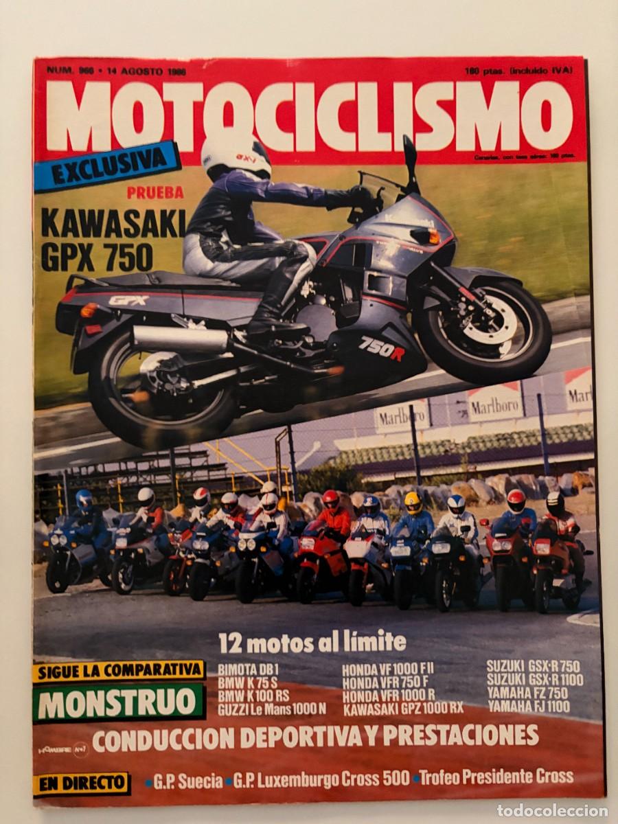 Autos und Motorr&auml;der: MOTOCICLISMO. N&ordm; 966. AGOSTO 1986. KAWASAKI GPX 750. CAGIVA ELEFANTRE 125. MUNDIAL DE TRIAL. LEER