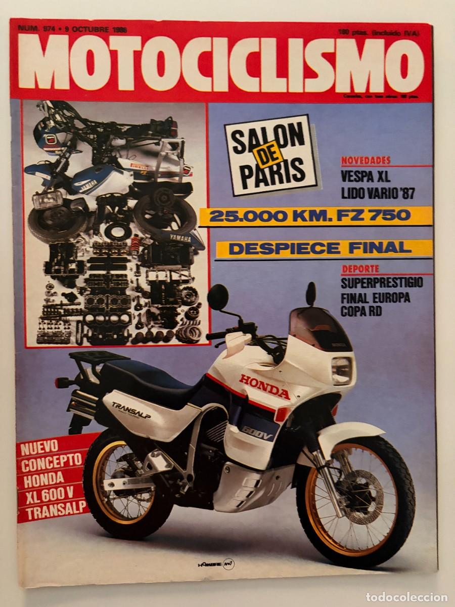Autos und Motorr&auml;der: MOTOCICLISMO. N&ordm; 974. OCTUBRE 1986. VESPA XL LIDO VARIO. HONDA TRANSALP 600. TRIAL DE IBIZA.LEER