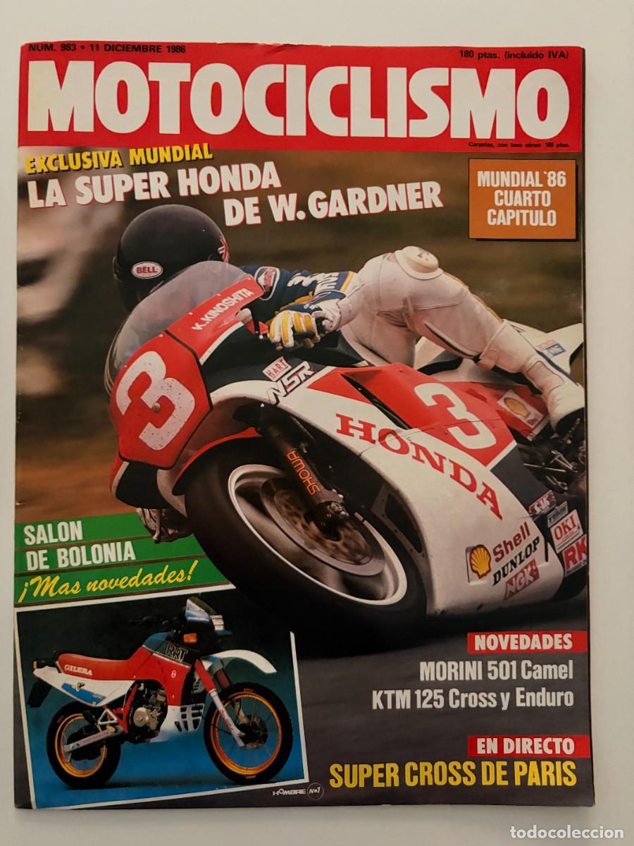 Coches y Motocicletas: MOTOCICLISMO. N&ordm; 983. DICIEMBRE 1986. MORINI 301 CAMEL. HONDA NSR 500 C. PRUEBA RACING. LEER