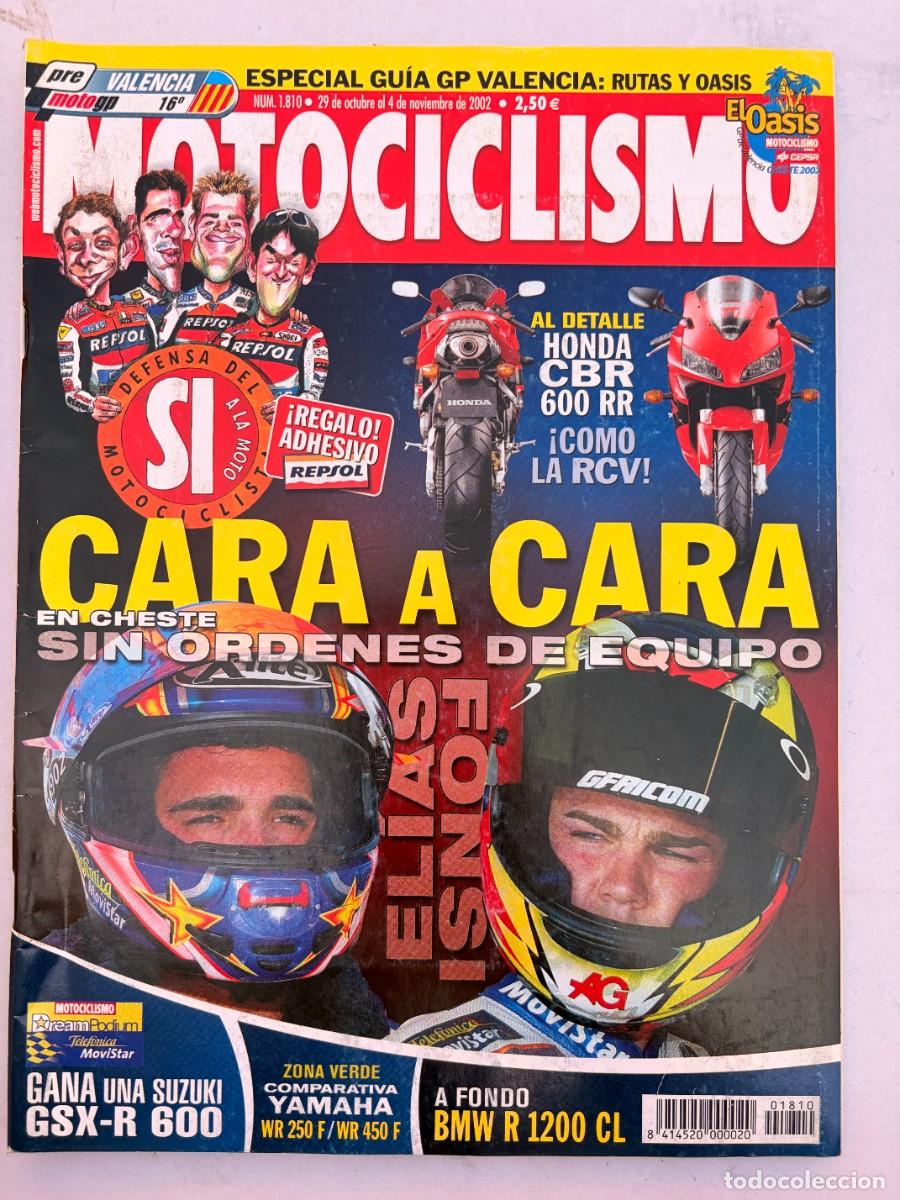 Coches y Motocicletas: MOTOCICLISMO. N&deg; 1810. OCTUBRE 2002. CARA A CARA, ELIAS Y FONSI. HONDA CBR 600 RR. LEER.