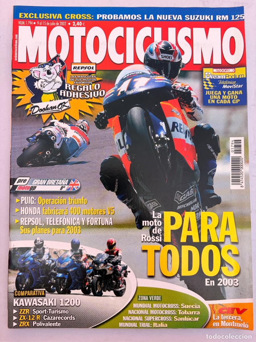 Coches y Motocicletas: MOTOCICLISMO. N&ordm; 1794. JULIO. 2002. LA MOTO DE ROSSI PARA TODOS. KAWASAKI 1200. PRUEBA : SUZU. LEER.