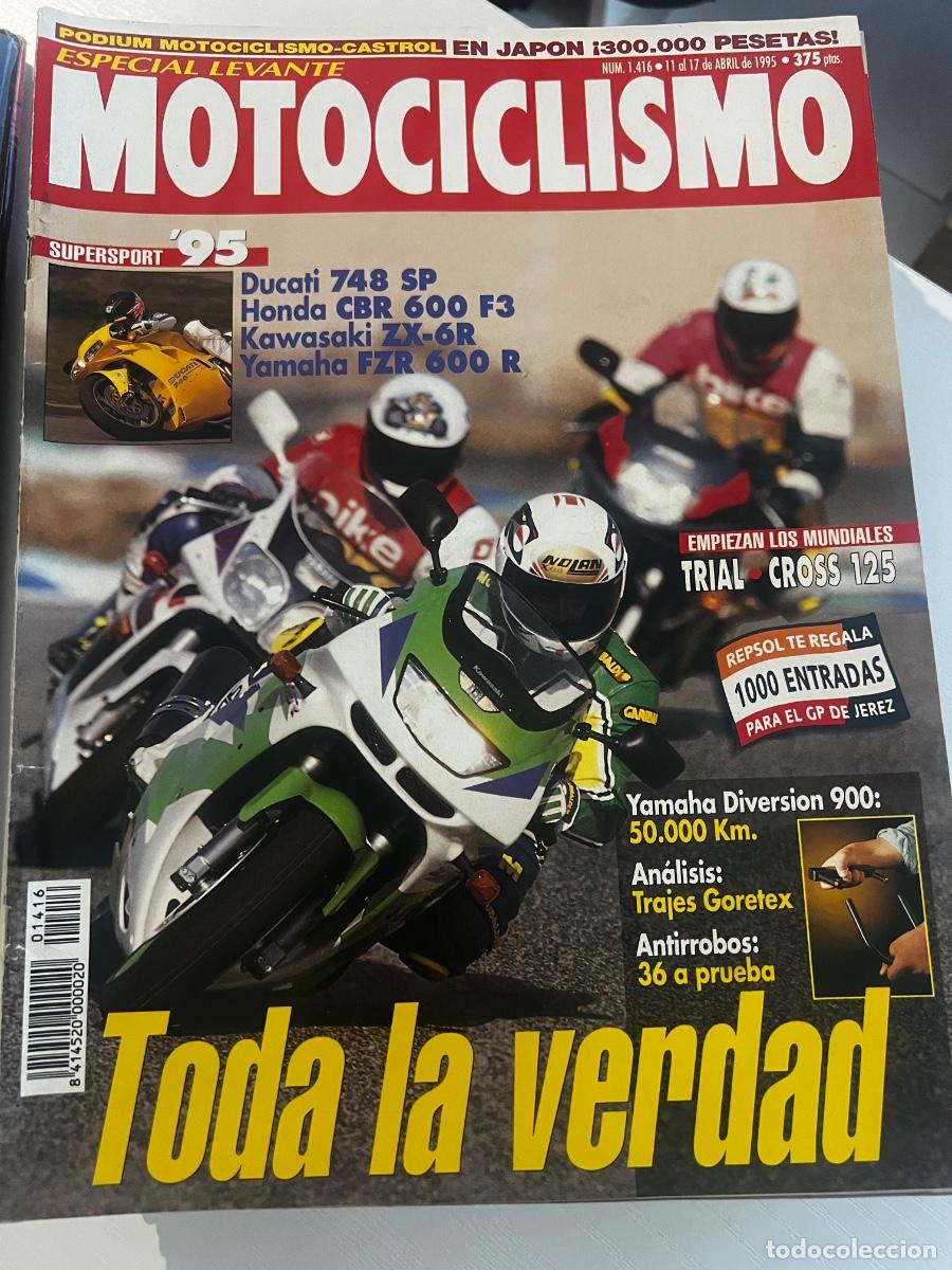 Coches y Motocicletas: MOTOCICLISMO. N&ordm; 1416. ABRIL. 1996. DUCATI 748 SP HONDA CBR 600 KAWASAKI ZX 6R YAMAHA FZR 60... LEER