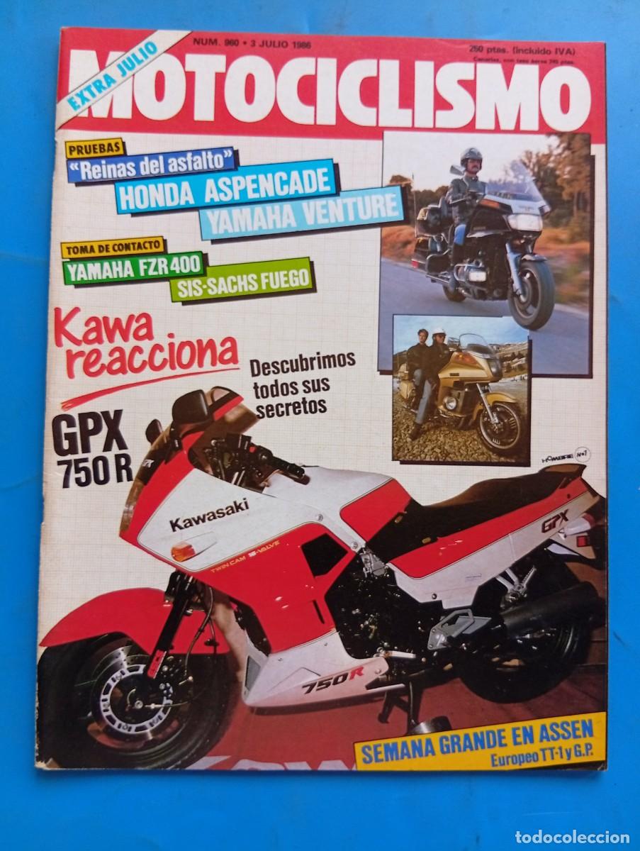 Coches y motocicletas: MOTOCICLISMO. N&ordm; 960. A&Ntilde;O 1986. PRUEBA: KAWASAKI GPX 750 R. GRAN PREMIO DE HOLANDA. ESPECIAL .. LEER