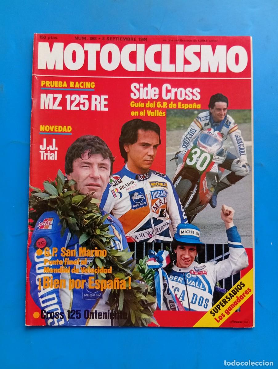 Coches y motocicletas: MOTOCICLISMO. N&ordm; 868. A&Ntilde;O 1984. G.P. SAN MARINO. MZ 125 RE.. JJ-COBAS DE TRIAL. HONDA HRC 250.. LEER