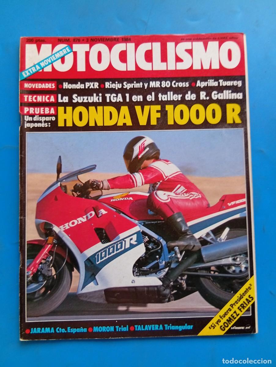 Coches y motocicletas: MOTOCICLISMO. N&ordm; 876. A&Ntilde;O 1984. HONDA PXR. HONDA VF 1000R. SUZUKI GALLINA TGA-1. SIDECAR MOTO.. LEER