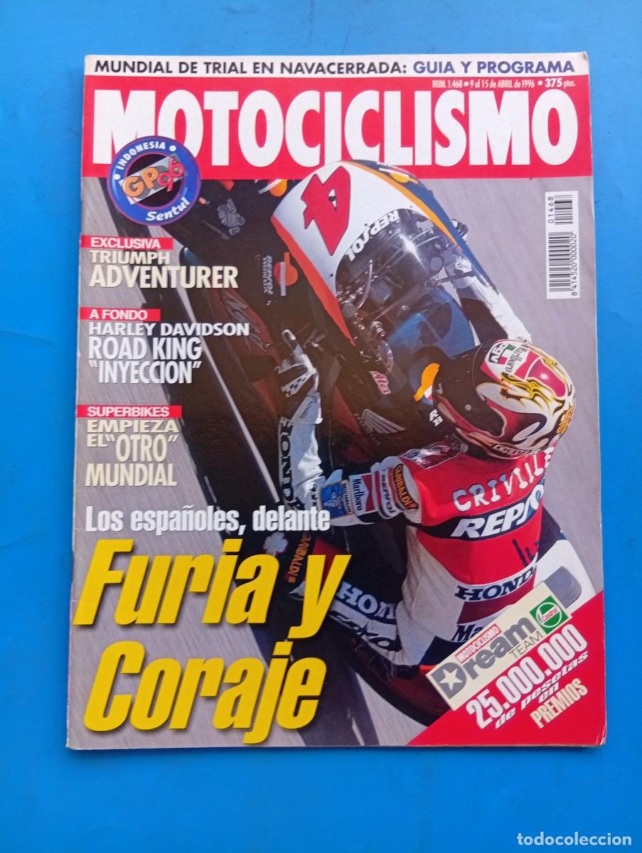 Coches y motocicletas: MOTOCICLISMO. N&ordm; 1468. ABRIL 1996. TRIUMPH ADVENTURE, HARLEY DAVIDSON ROAD KING..... LEER