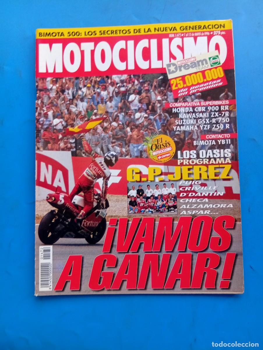 Coches y motocicletas: MOTOCICLISMO. N&ordm; 1472. MAYO 1996. LOS OASIS PROGRAMA G.P. JEREZ. HONDA CBR 900 RR.... LEER