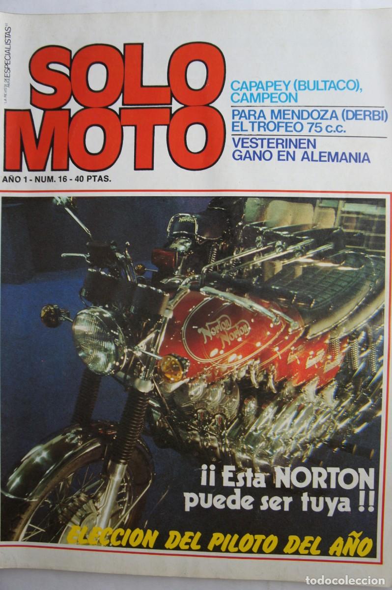Coches y motocicletas: Revista Solo Moto. a&ntilde;os 70