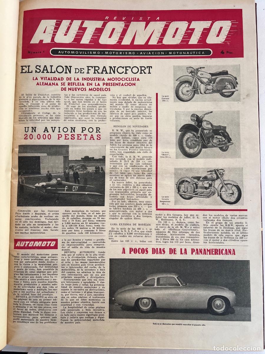 Coches y motocicletas: AUTOMOTO 23 PRIMEROS NUMEROS 1954 ENCUADERNADOS PEGASO VESPA