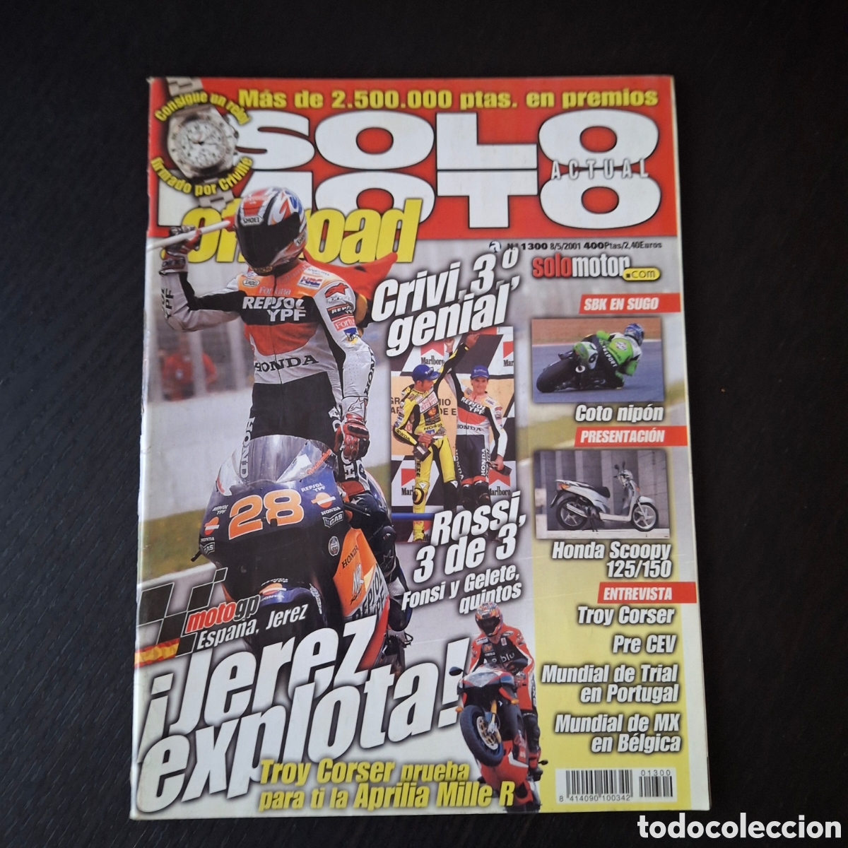 Autos und Motorr&auml;der: SOLO MOTO ACTUAL - N&ordm; 1300 - MAYO 2001 - APRILIA RSV MILLE R HONDA SH 125/150 SCOOPY JORDI FARRES