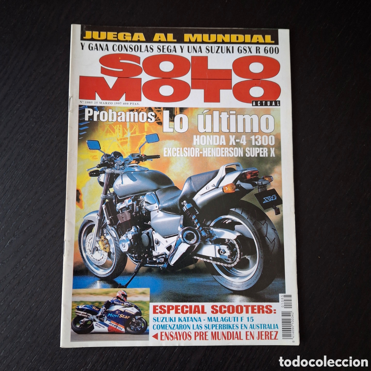 Autos und Motorr&auml;der: SOLO MOTO ACTUAL - N&ordm; 1085 - MARZO 1997 - HONDA X4 1300 EXCELSIOR HENDERSON SUPER X SUZUKI KATANA 50